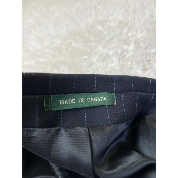 Lauren Ralph Lauren Pinstripe Wool Suit Jacket Blazer Classic Business Formal 44 - Picture 4 of 5
